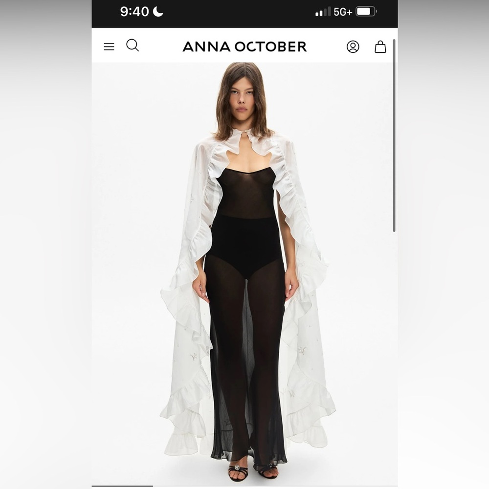 Anna October Bernadette Water Lily Embroidered Cape